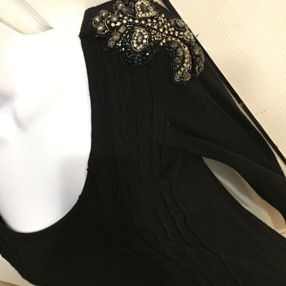 Miss Me black fringe jewel embellished top - Picture 2 of 8